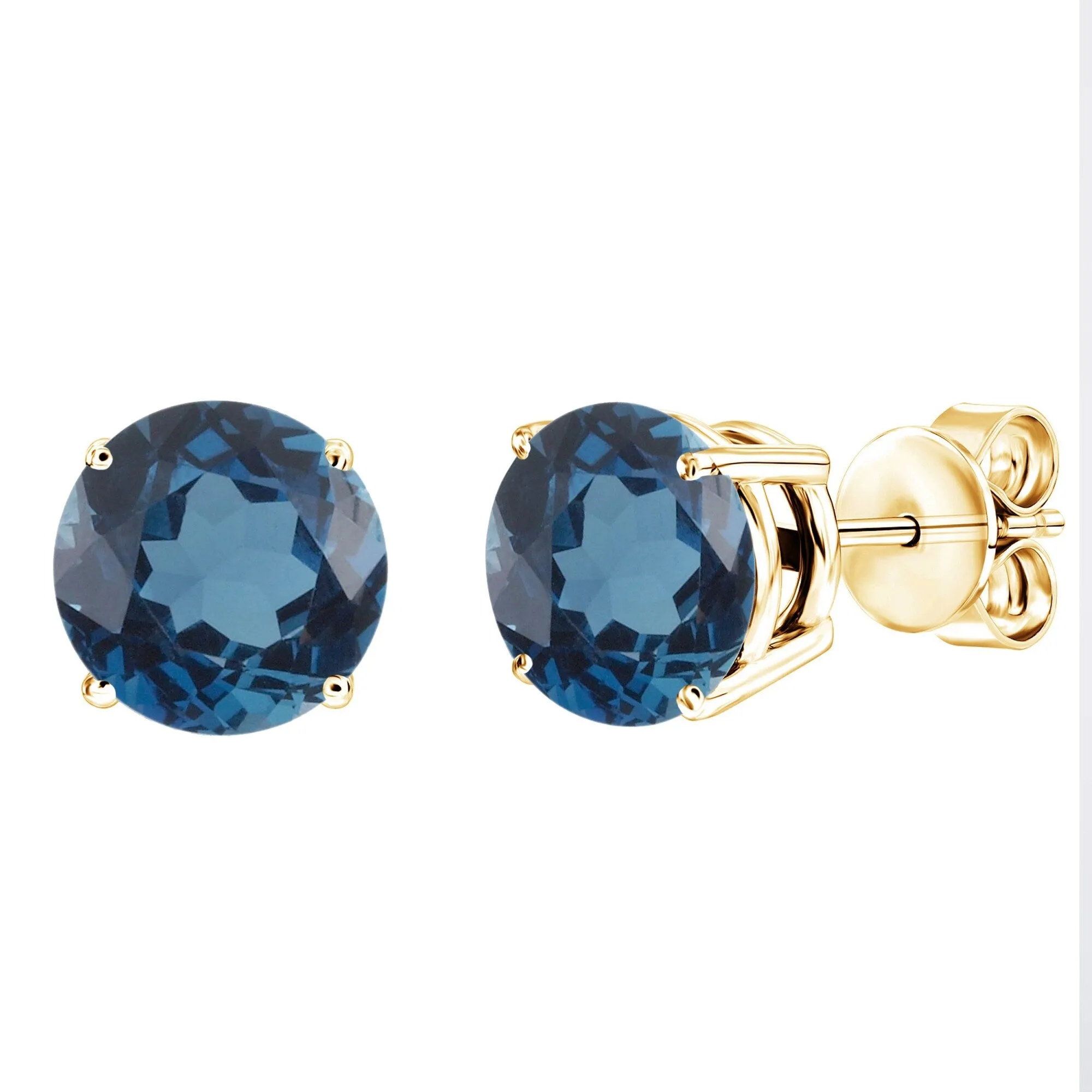 Gold Over Sterling Silver with Natural London Blue Topaz Stud Earrings sold by Zulily product image thumbnail 2