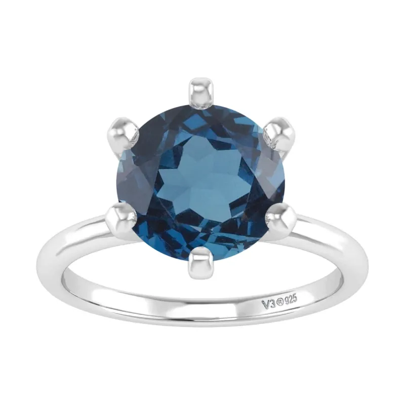 Sterling Silver Natural London Blue Topaz Solitaire Ring sold by Zulily
