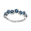 V3 Jewelry Sterling Silver with Natural London Blue Topaz Wave Band Ring sold by Zulily