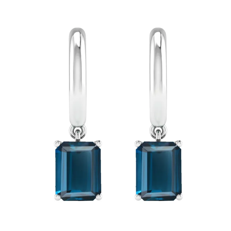 Sterling Silver with Natural London Blue Topaz Dangle Earrings sold by Zulily