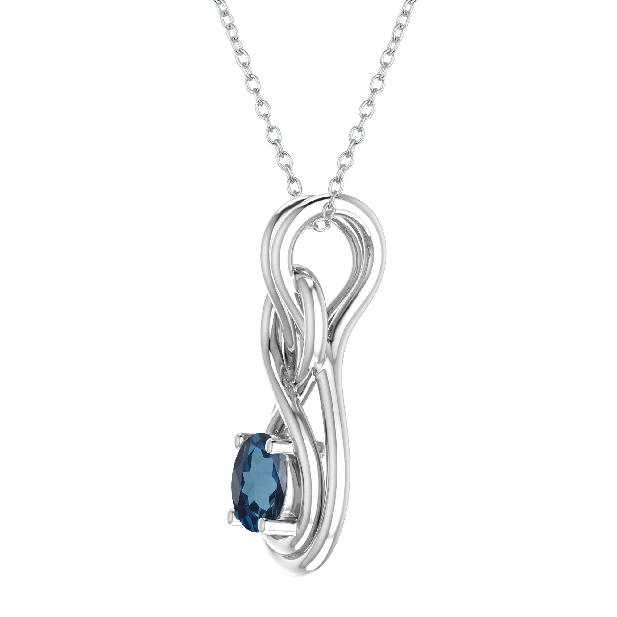Sterling Silver with Natural London Blue Topaz Infinity Pendant sold by Zulily product image thumbnail 2