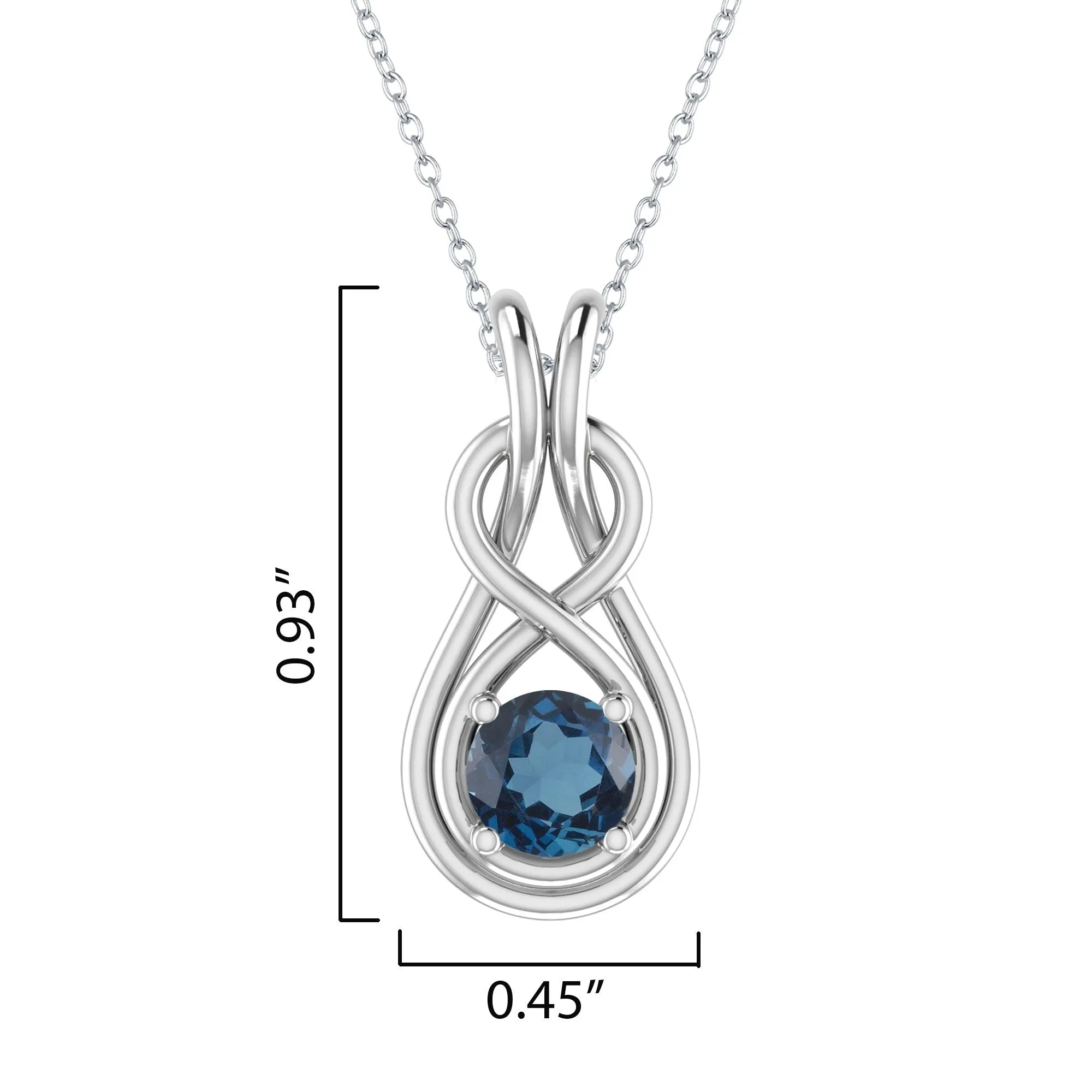 Sterling Silver with Natural London Blue Topaz Infinity Pendant sold by Zulily product image thumbnail 3