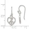Curata 925 Sterling Silver Open Dangle Polished Peace Sign Heart Earrings - 24x10mm sold by Zulily