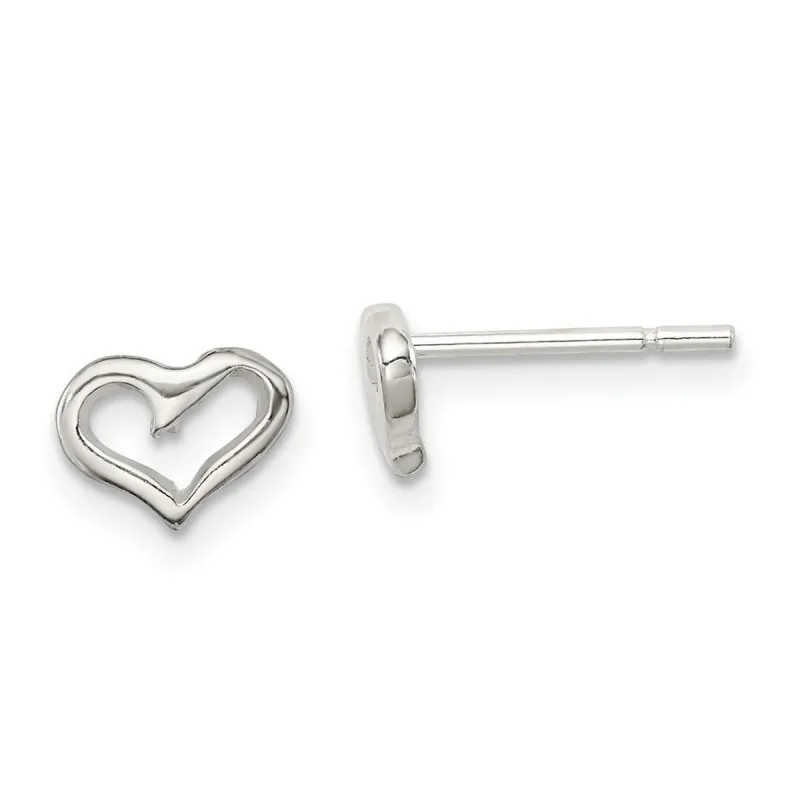 Curata 925 Sterling Silver Polished Heart Post Earrings - 5x7mm sold by Zulily
