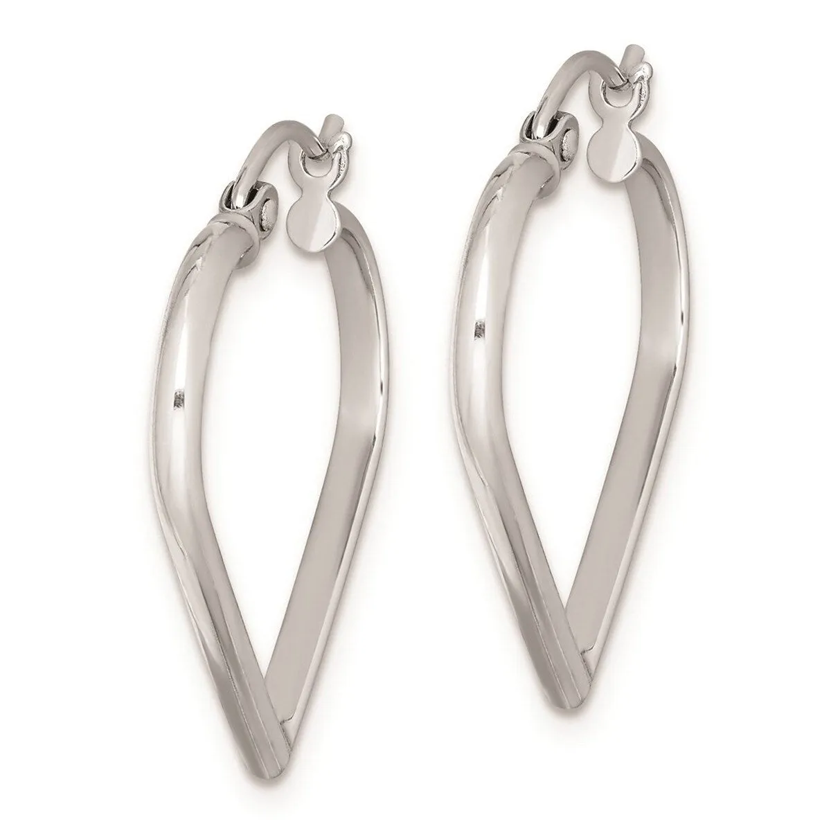 Curata 925 Sterling Silver Polished Hinged Rhodium Plated Heart Hoop Earrings - 23x25mm 3mm Thick sold by Zulily product image thumbnail 3