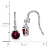 Curata 925 Sterling Silver Polished Rhodium Round Garnet Diamond Wire Earrings - 20x6mm sold by Zulily