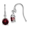 Curata 925 Sterling Silver Polished Rhodium Round Garnet Diamond Wire Earrings - 20x6mm sold by Zulily