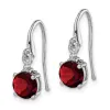 Curata 925 Sterling Silver Polished Rhodium Round Garnet Diamond Wire Earrings - 20x6mm sold by Zulily