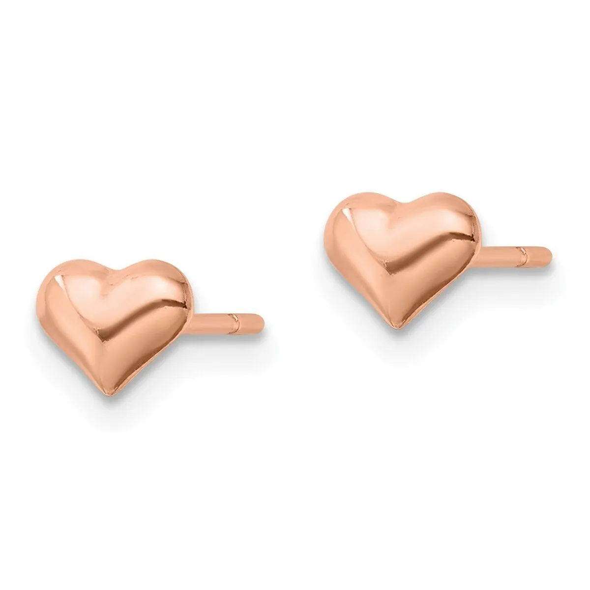 Curata 925 Sterling Silver Rose tone Puffed Heart Post Earrings - 5.1x6.5mm sold by Zulily product image thumbnail 3