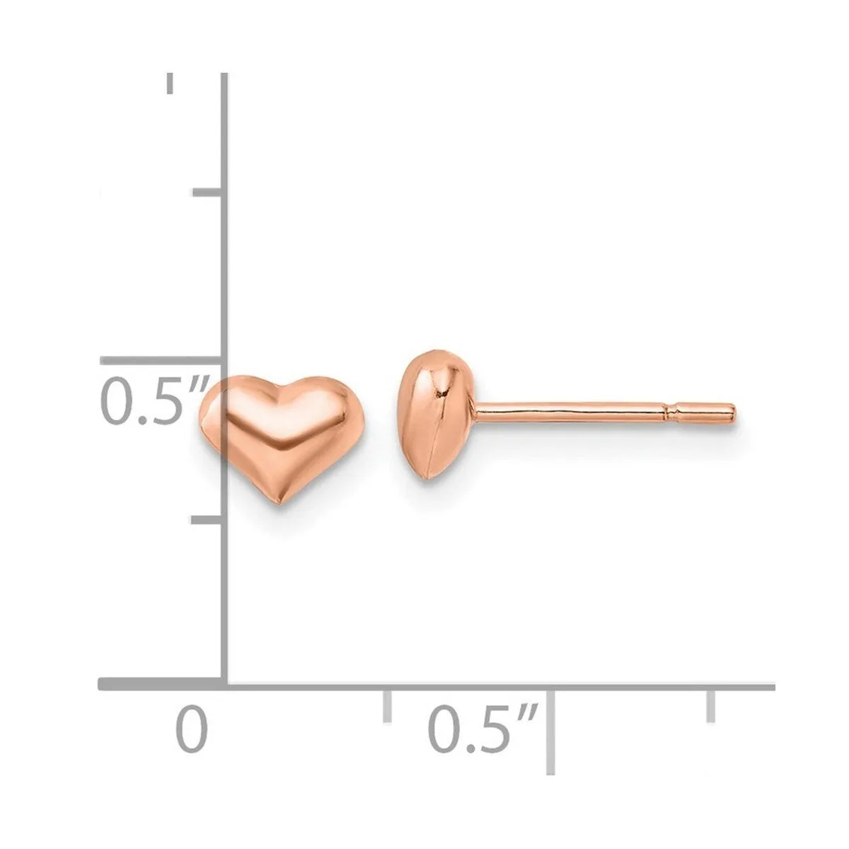 Curata 925 Sterling Silver Rose tone Puffed Heart Post Earrings - 5.1x6.5mm sold by Zulily product image thumbnail 4