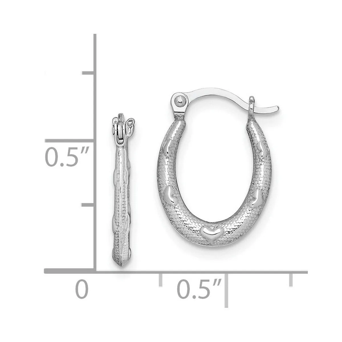 Curata 925 Sterling Silver Hinged Heart Textured Hollow Hoop Earrings - 14x12mm 2mm Thick sold by Zulily product image thumbnail 4