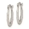 Curata 925 Sterling Silver Hinged Heart Textured Hollow Hoop Earrings - 14x12mm 2mm Thick sold by Zulily