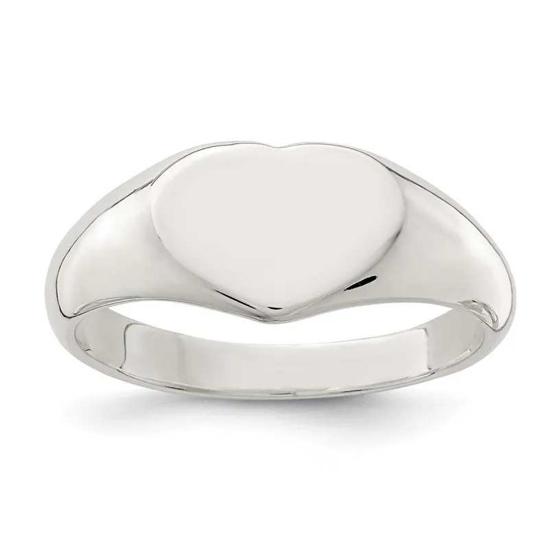 Curata 925 Sterling Silver Solid Polished Heart Signet Ring sold by Zulily