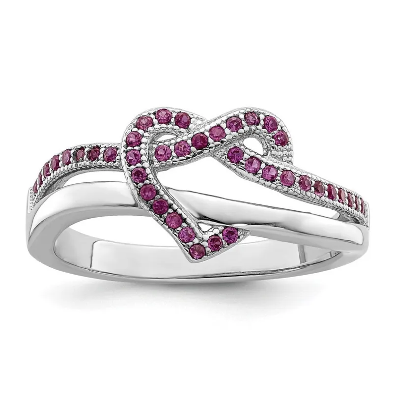 Curata 925 Sterling Silver and Cubic Zirconia Heart Ring sold by Zulily