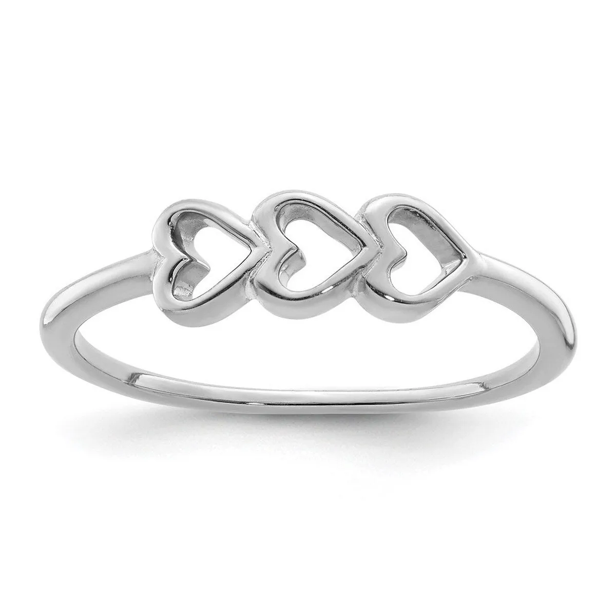 Curata 925 Sterling Silver Rhodium Plated Hearts Ring sold by Zulily