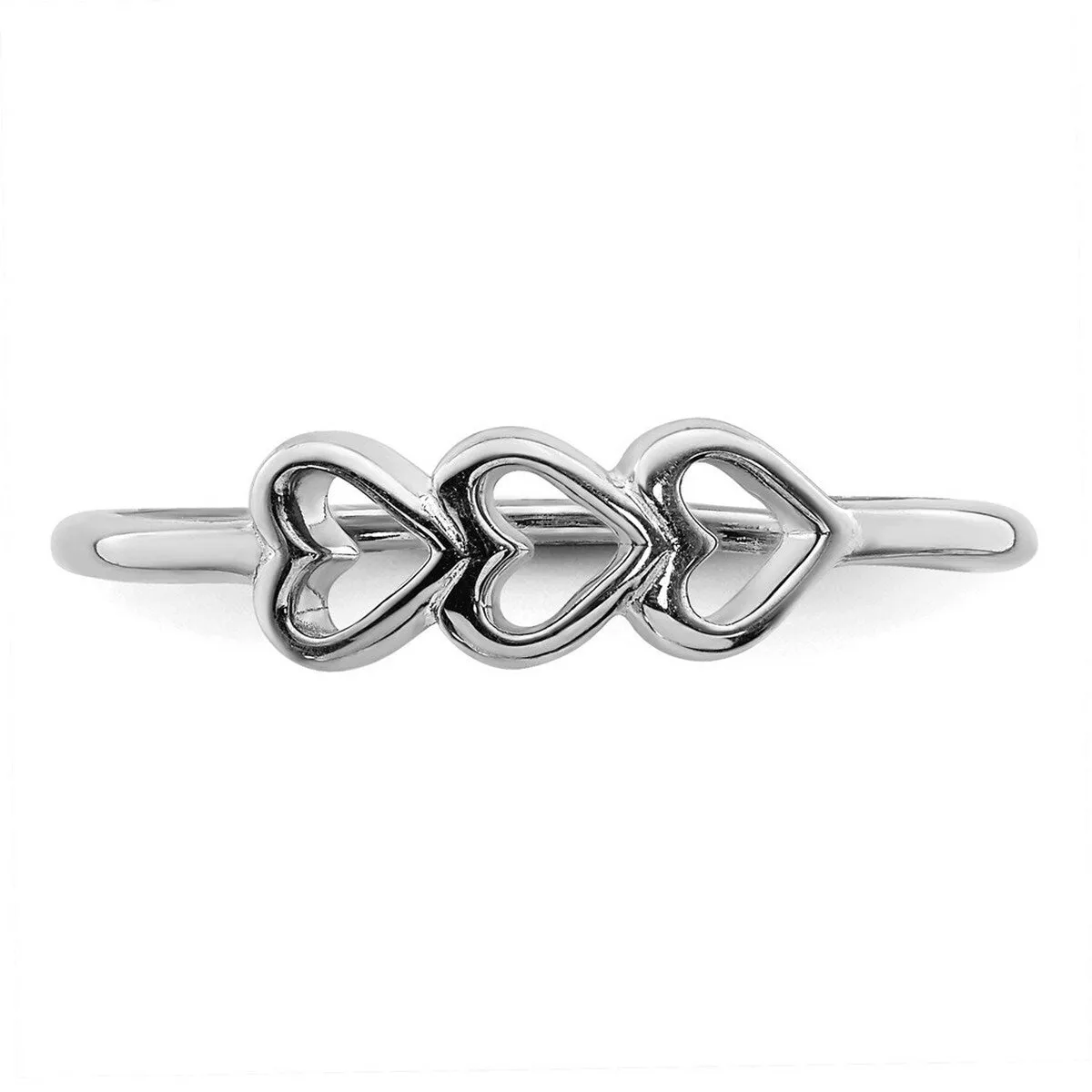 Curata 925 Sterling Silver Rhodium Plated Hearts Ring sold by Zulily product image thumbnail 5