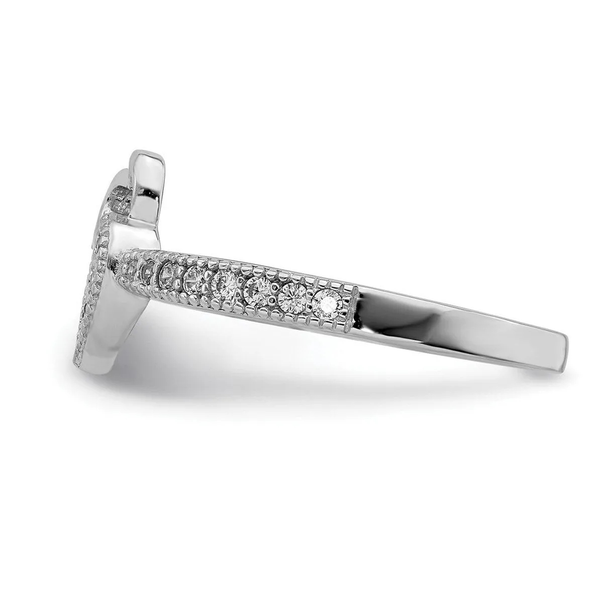 Curata 925 Sterling Silver Hearts Rhodium Plated Cubic Zirconia Ring sold by Zulily product image thumbnail 3