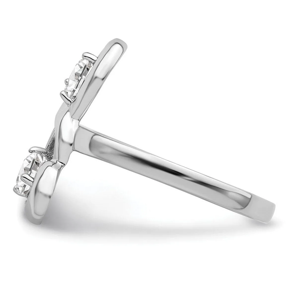 Curata 925 Sterling Silver Polished Cubic Zirconia Double Heart Ring sold by Zulily product image thumbnail 3