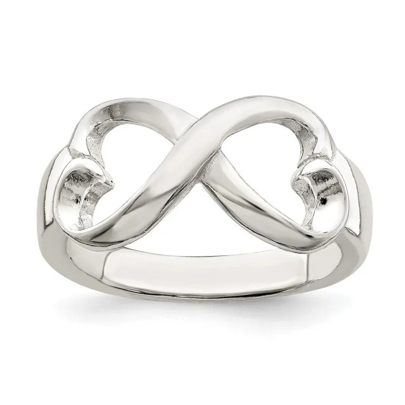 Curata 925 Sterling Silver Open Polished Heart Infinity Ring sold by Zulily