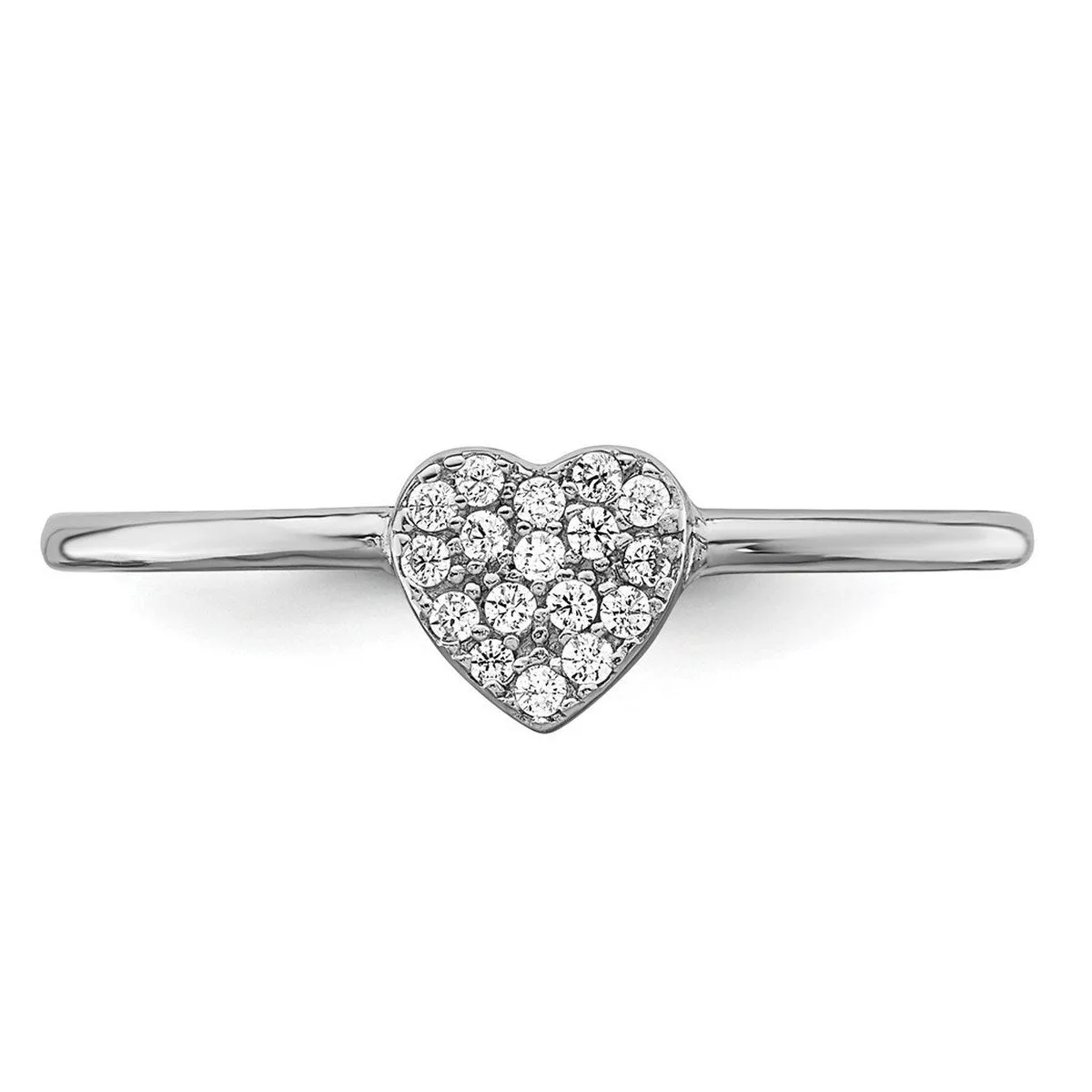 Curata 925 Sterling Silver Polished Cubic Zirconia Heart Ring sold by Zulily product image thumbnail 5