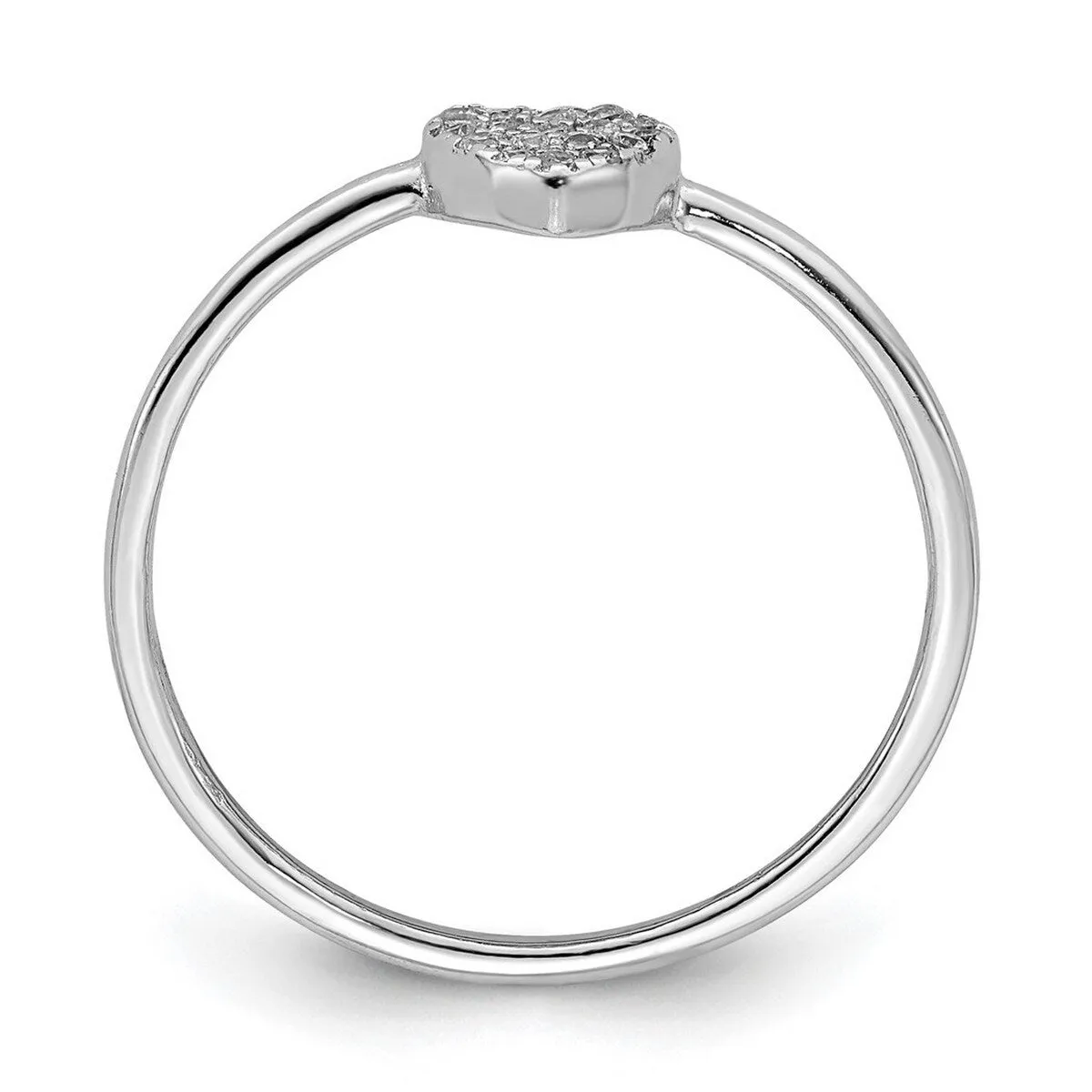 Curata 925 Sterling Silver Polished Cubic Zirconia Heart Ring sold by Zulily product image thumbnail 4
