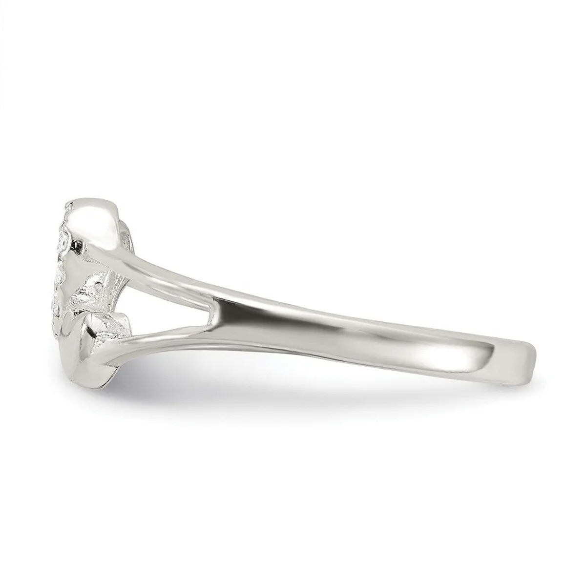 Curata 925 Sterling Silver Polished Cubic Zirconia Double Heart Ring sold by Zulily product image thumbnail 3
