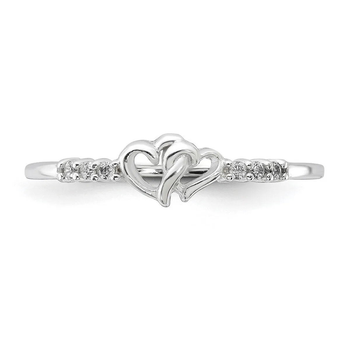 Curata 925 Sterling Silver E Coated Cubic Zirconia Heart Ring sold by Zulily product image thumbnail 5