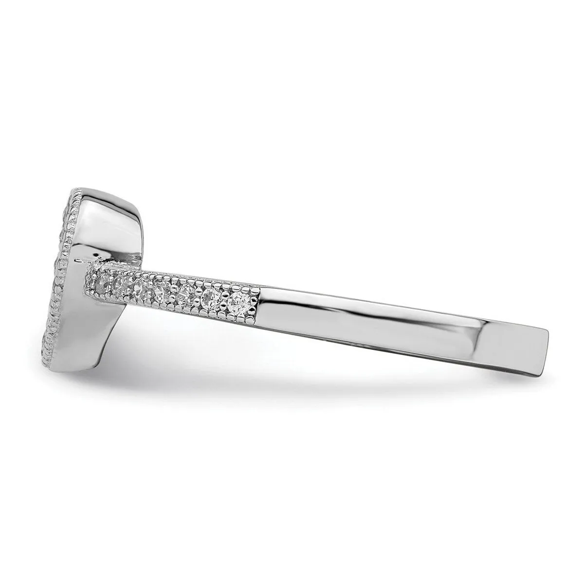 Curata 925 Sterling Silver and Cubic Zirconia Heart Ring sold by Zulily product image thumbnail 3