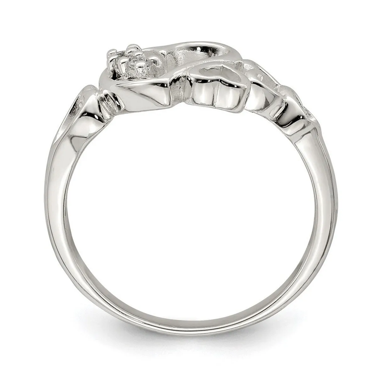 Curata 925 Sterling Silver Solid Polished Cubic Zirconia Heart Ring sold by Zulily product image thumbnail 4