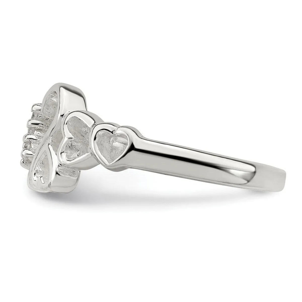 Curata 925 Sterling Silver Solid Polished Cubic Zirconia Heart Ring sold by Zulily product image thumbnail 3