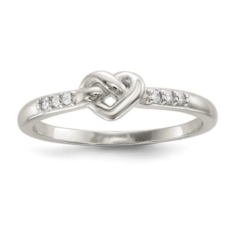 Curata 925 Sterling Silver Cubic Zirconia Heart Ring sold by Zulily