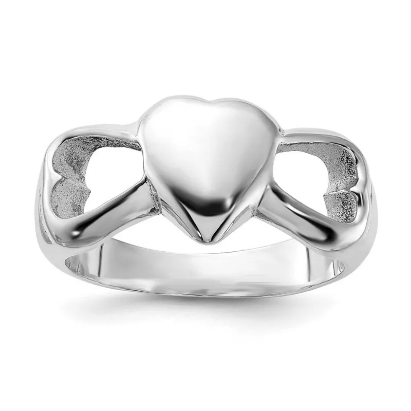 Curata 925 Sterling Silver Solid Double Hearts Ring sold by Zulily