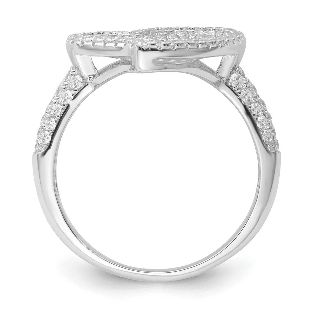 Curata 925 Sterling Silver and Cubic Zirconia Heart Ring 15.4mm sold by Zulily product image thumbnail 3