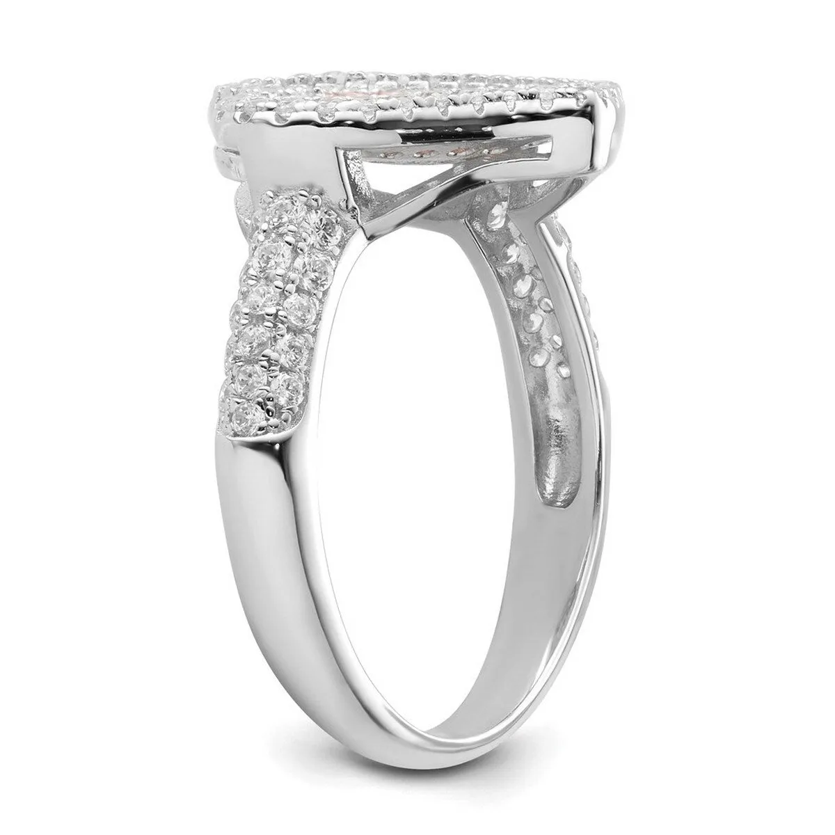Curata 925 Sterling Silver and Cubic Zirconia Heart Ring 15.4mm sold by Zulily product image thumbnail 5