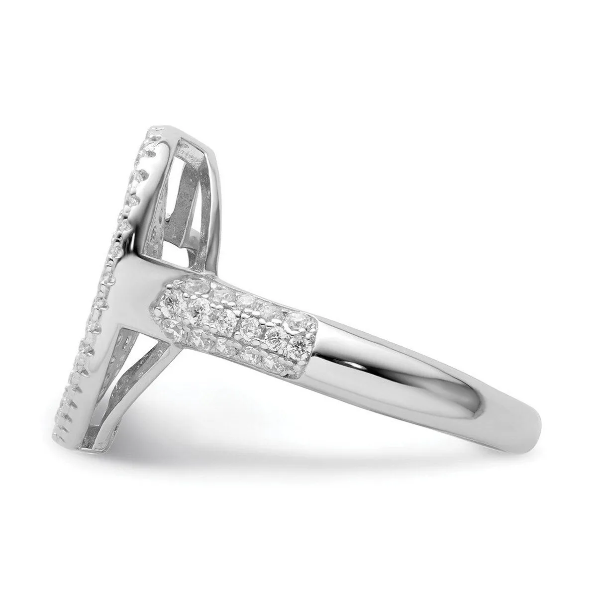 Curata 925 Sterling Silver and Cubic Zirconia Heart Ring 15.4mm sold by Zulily product image thumbnail 2