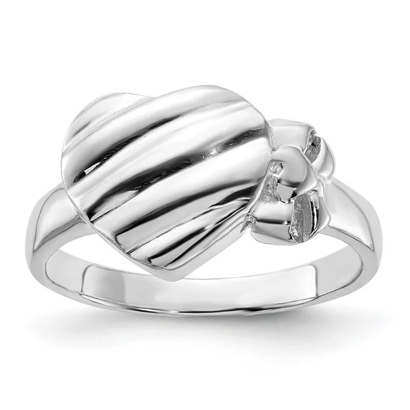 Curata 925 Sterling Silver Polished Heart Ring - 10.7mm sold by Zulily