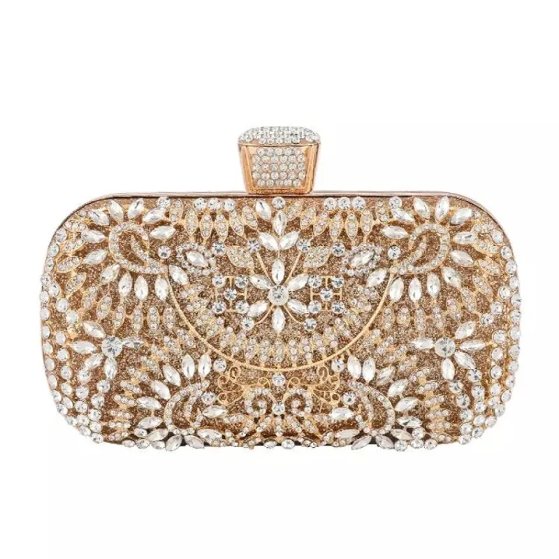 Crystal & Gold Damask Floral Clutch sold by Zulily