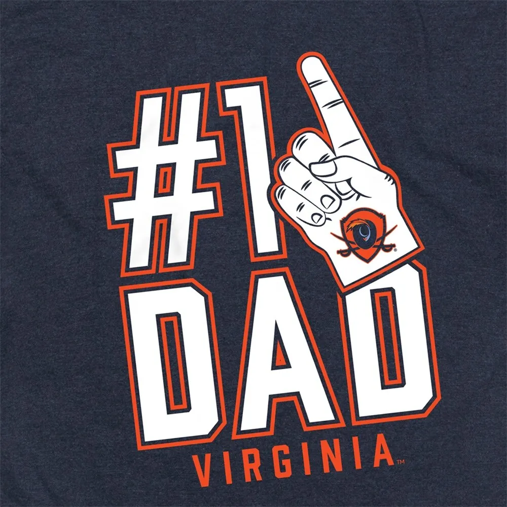 University Of Virginia Cavaliers 1 Dad Unisex Adult Heathered Premium T Shirt, Navy sold by Zulily product image thumbnail 5
