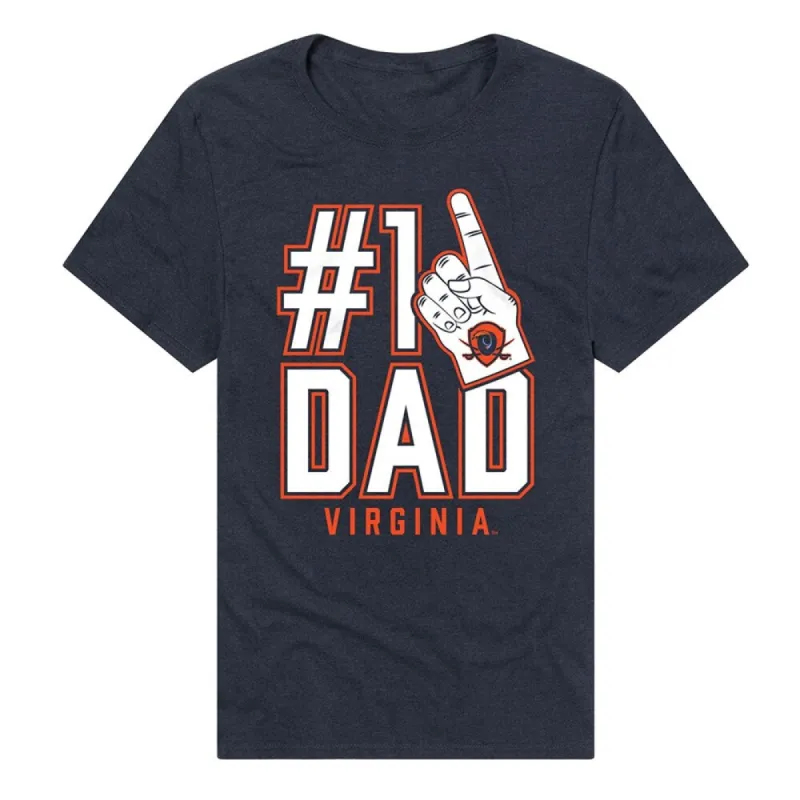 University Of Virginia Cavaliers 1 Dad Unisex Adult Heathered Premium T Shirt, Navy sold by Zulily