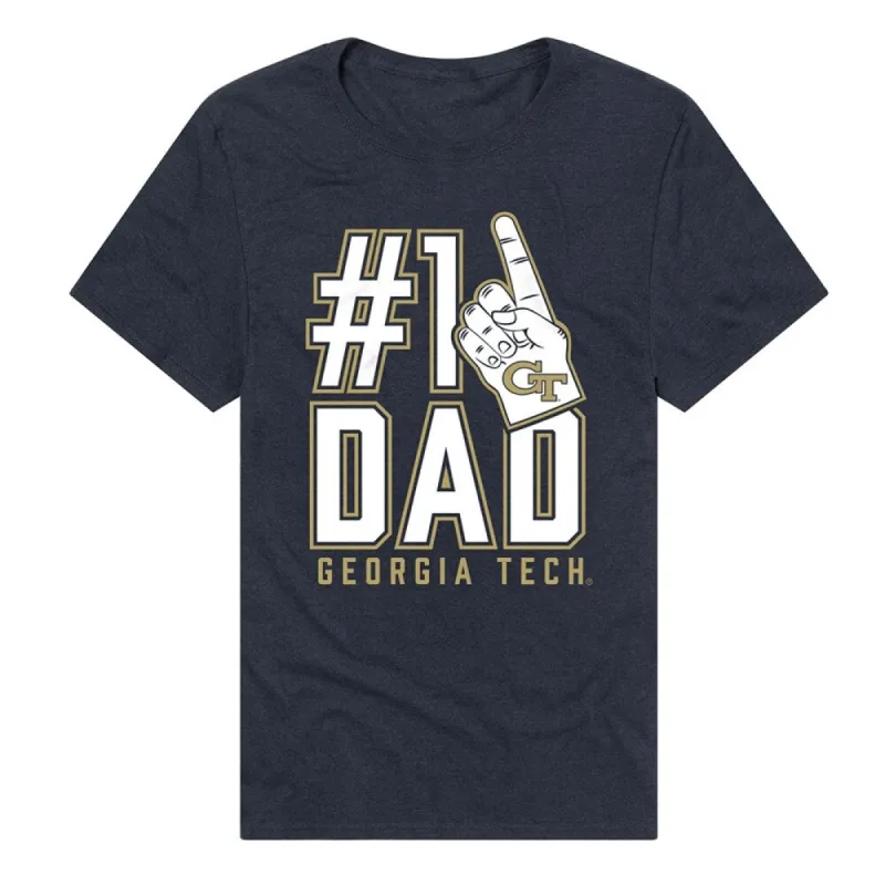 Georgia Tech Yellow Jackets 1 Dad Unisex Adult Heathered Premium T Shirt, Navy sold by Zulily