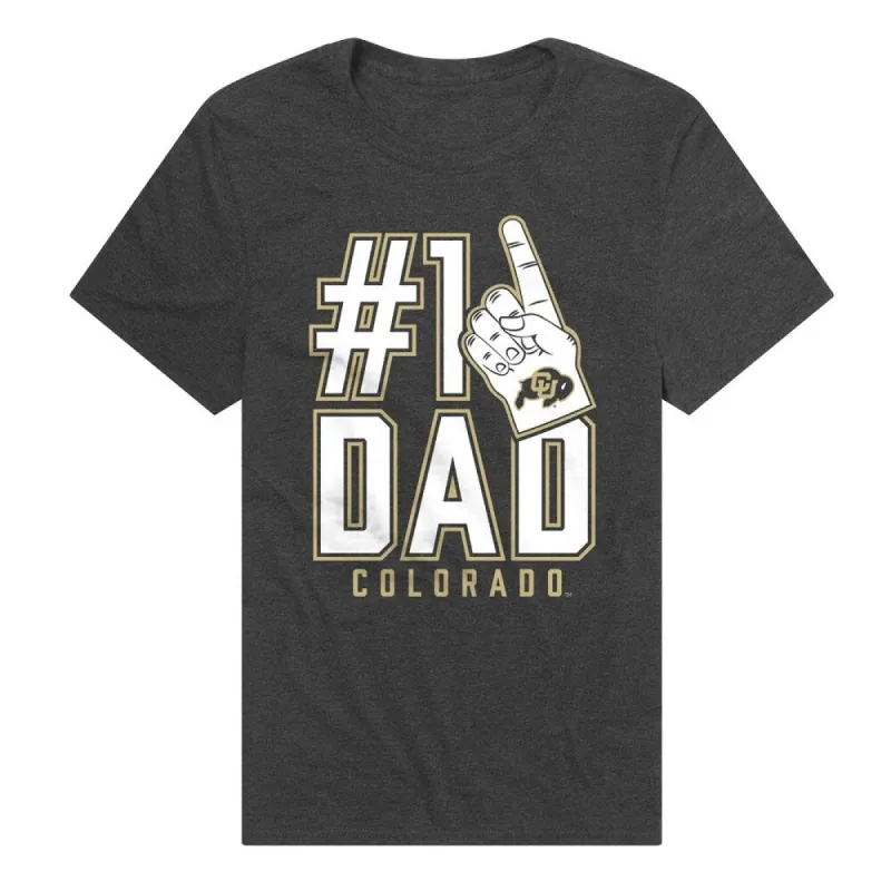 University of Colorado Buffaloes 1 Dad Unisex Adult Premium T Shirt,Charcoal sold by Zulily