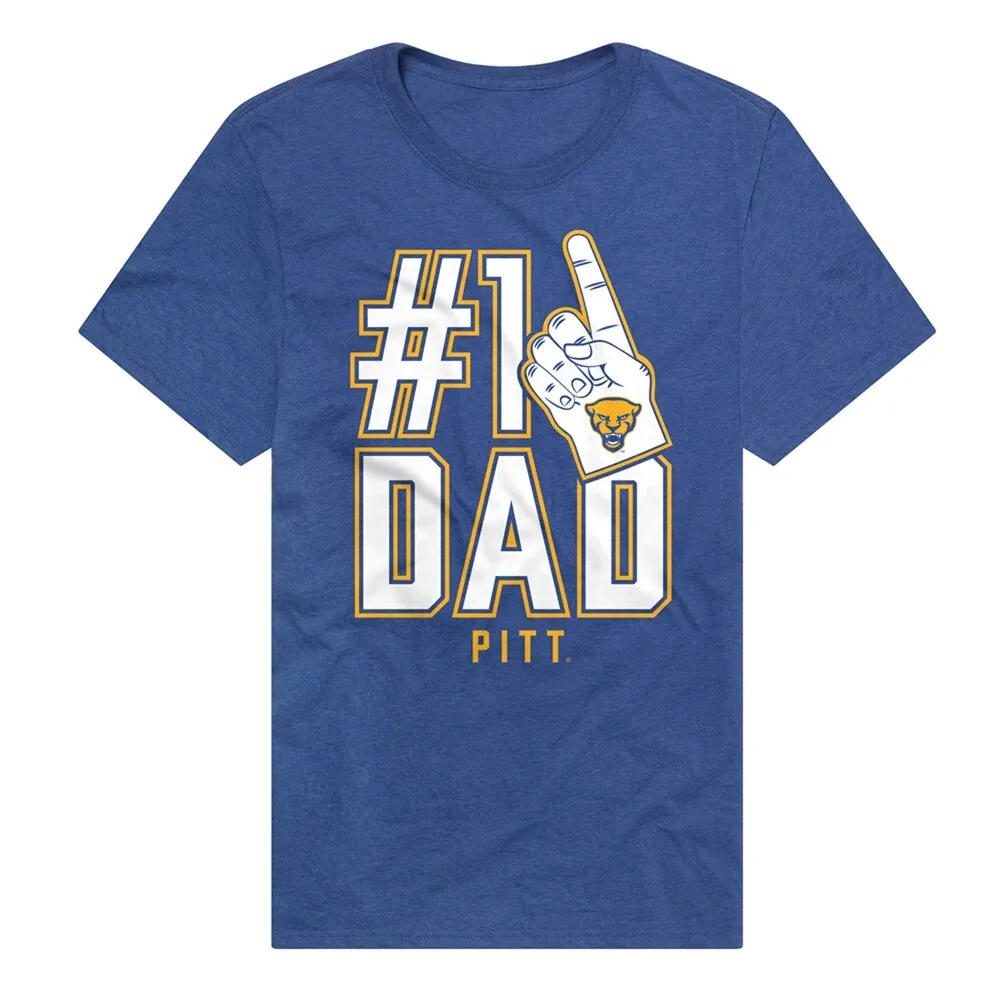 University Of Pittsburgh Panthers 1 Dad Unisex Adult Heathered Premium T Shirt, Royal sold by Zulily
