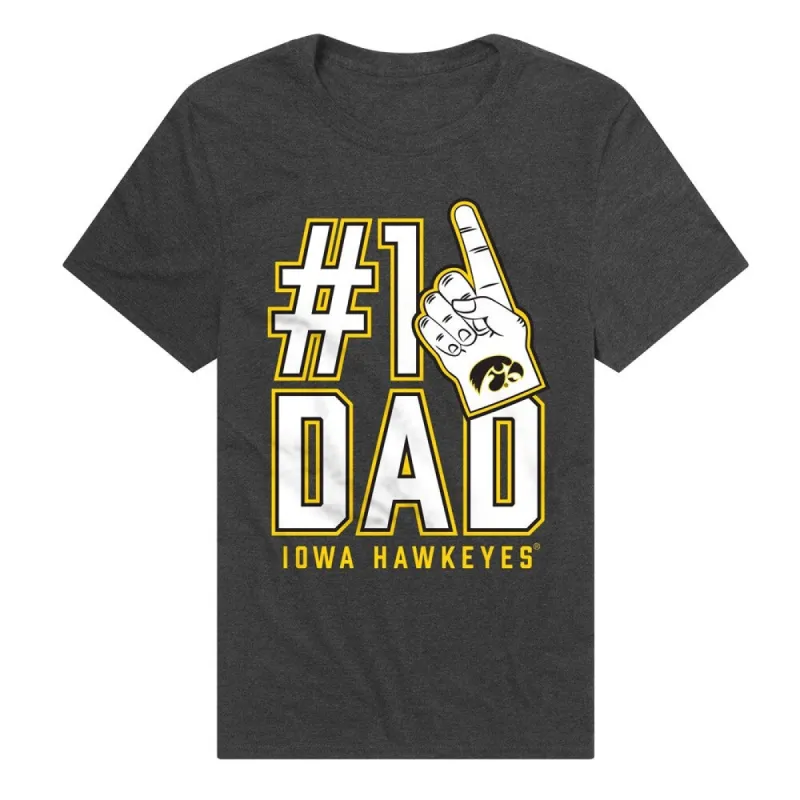 University of Iowa Hawkeyes 1 Dad Unisex Adult Premium T Shirt,Charcoal sold by Zulily