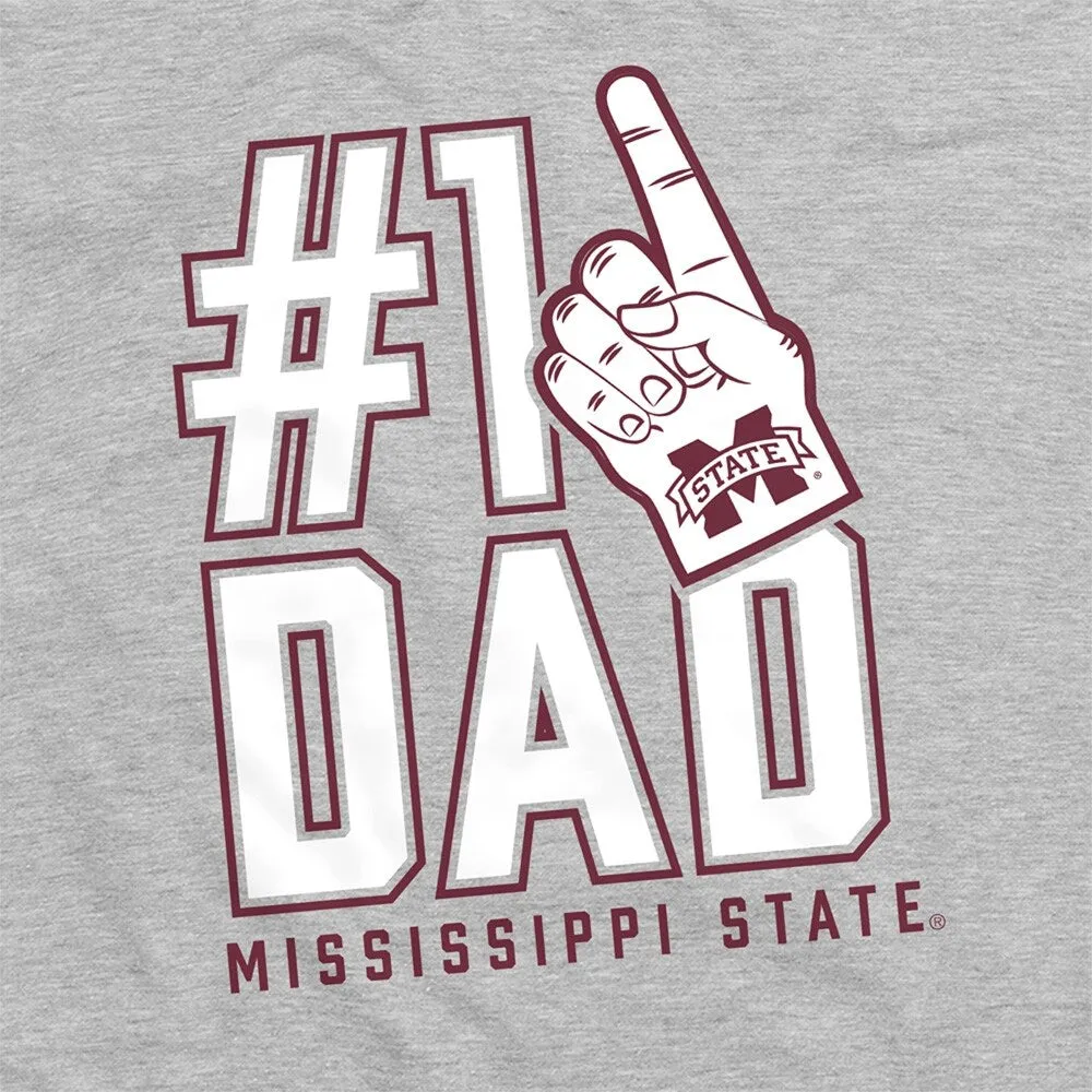 Mississippi State University Bulldogs 1 Dad Unisex Adult Heathered Premium T Shirt, Athletic Heather sold by Zulily product image thumbnail 2