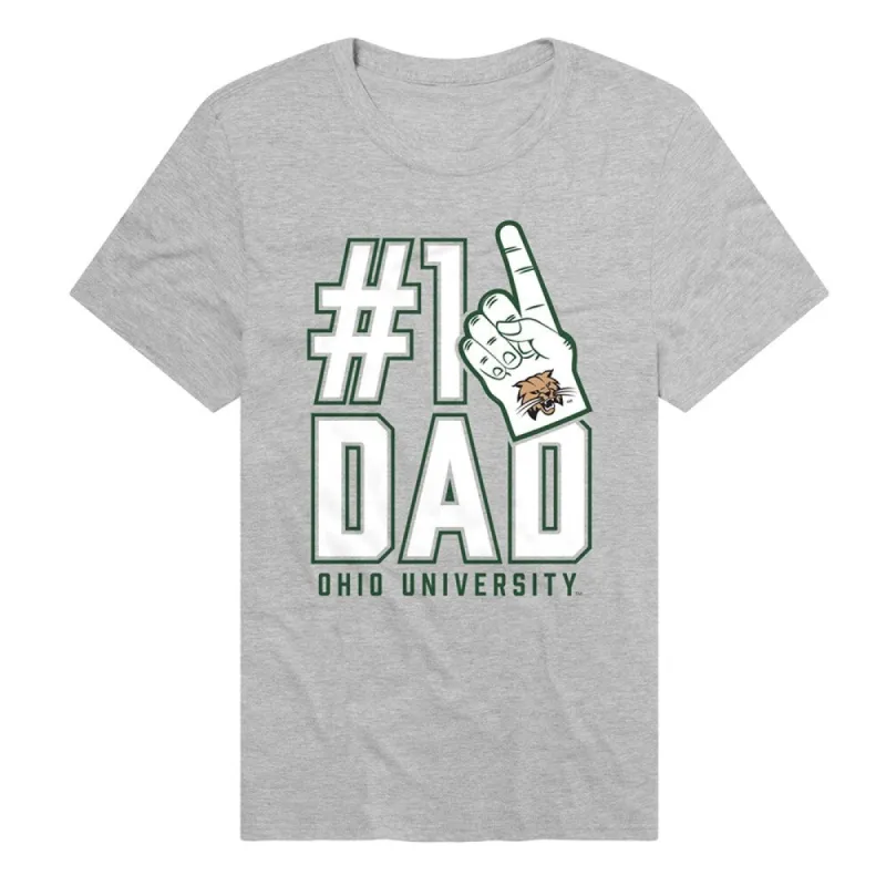 Ohio University Bobcats 1 Dad Unisex Adult Heathered Premium T Shirt, Athletic Heather sold by Zulily
