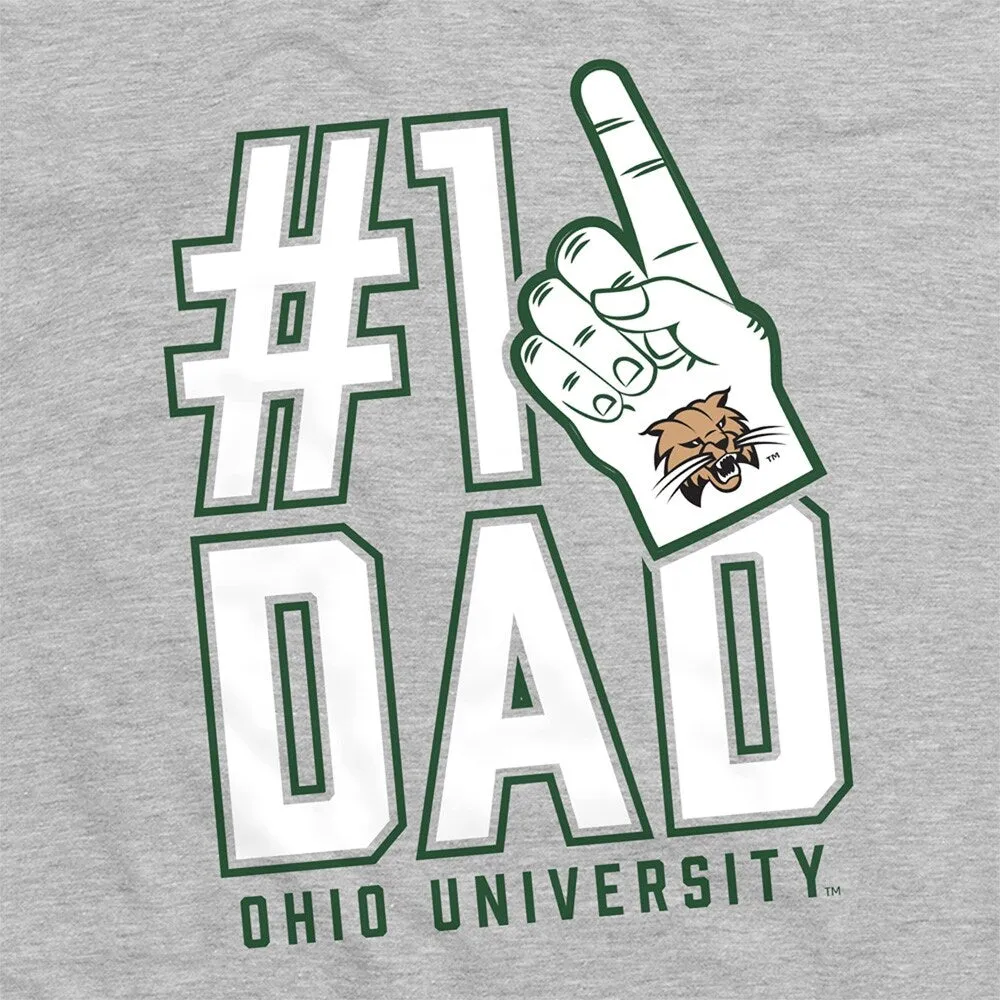 Ohio University Bobcats 1 Dad Unisex Adult Heathered Premium T Shirt, Athletic Heather sold by Zulily product image thumbnail 3