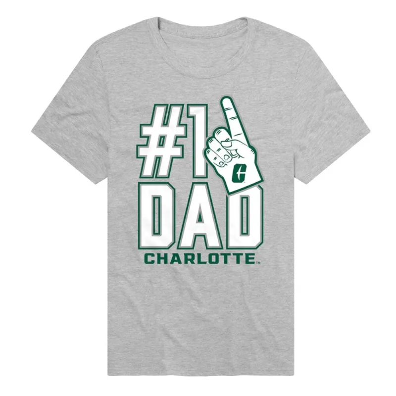 University Of North Carolina Charlotte 49Ers 1 Dad Unisex Adult Heathered Premium T Shirt, Athletic Heather sold by Zulily