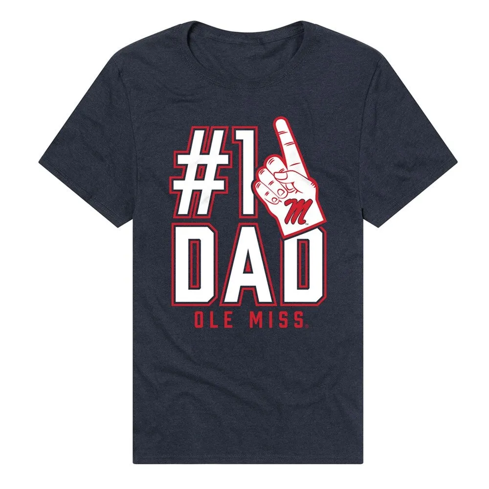 University Of Mississippi Ole Miss Rebels 1 Dad Unisex Adult Heathered Premium T Shirt, Navy sold by Zulily