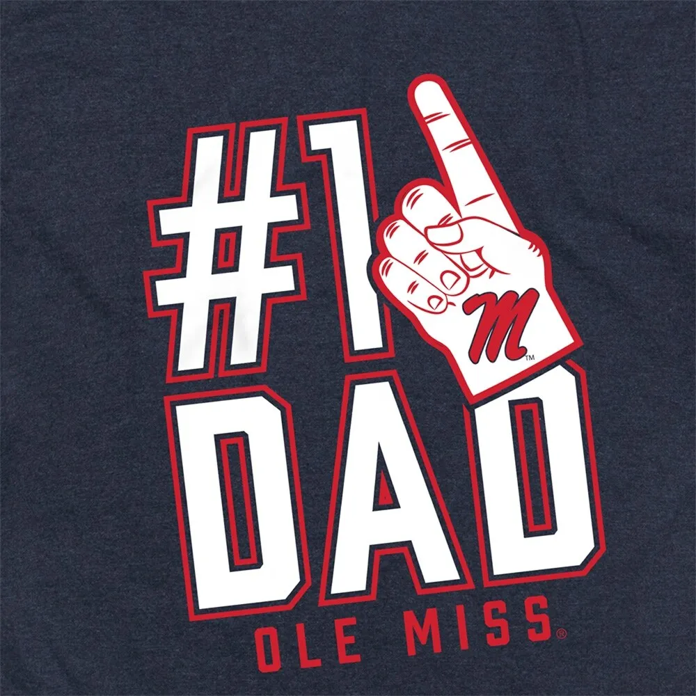 University Of Mississippi Ole Miss Rebels 1 Dad Unisex Adult Heathered Premium T Shirt, Navy sold by Zulily product image thumbnail 4