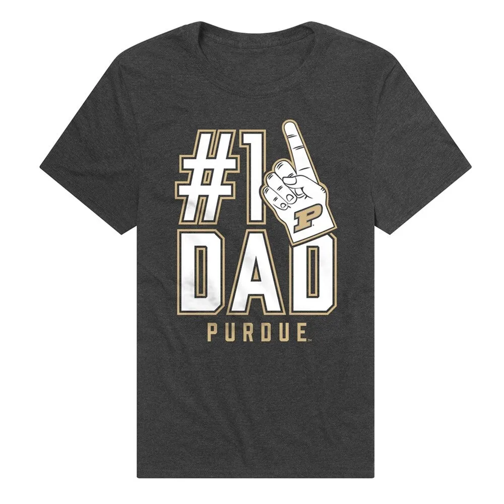 Purdue University Boilermakers 1 Dad Unisex Adult Heathered Premium T Shirt, Charcoal sold by Zulily